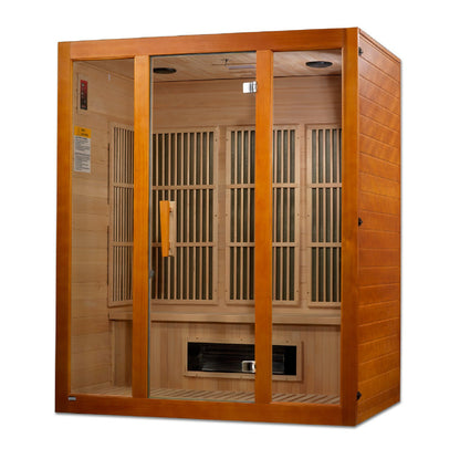 Golden Designs Maxxus 3-Person Corner Low EMF (Under 8MG) FAR Infrared Sauna (Canadian Hemlock)