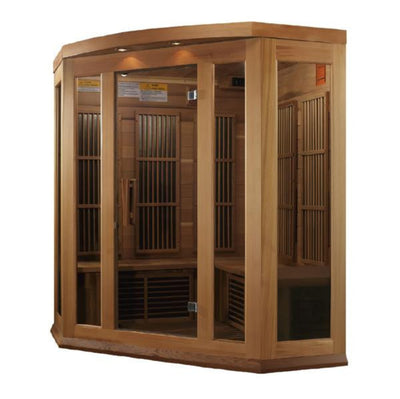 Maxxus 3-Person Corner Low EMF (Under 8MG) FAR Infrared Sauna (Canadian Red Cedar)