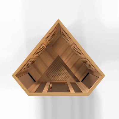 Maxxus 3-Person Corner Near Zero EMF (Under 2MG) FAR Infrared Sauna (Canadian Red Cedar)