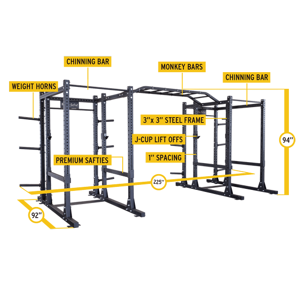 Body-Solid Commercial Extended Double Power Rack Package
