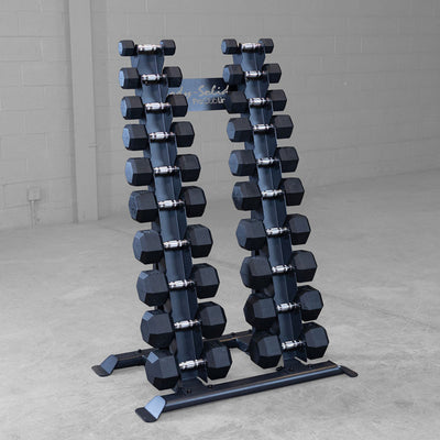 Body-Solid Pro Clubline SRD300 Twin Tower 10 Pair Vertical Dumbbell Rack - Fitness Outlet 