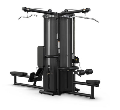 True Fitness TMS4000 Single Modular Quad Frame - Shown with Optional Weight Stack Shroud 