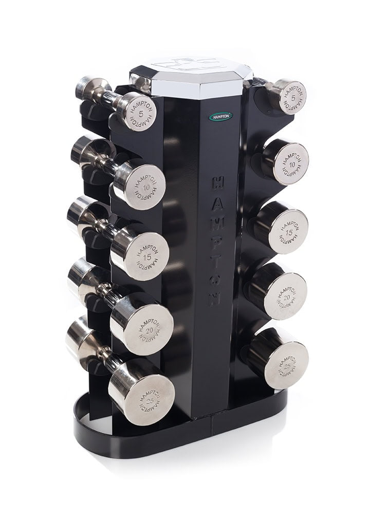Hampton Chrome Beauty Grip 5 Pair Set, with one MV-2-5 rack