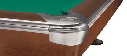 Brunswick Gold Crown VI Pool Table Shown in Mahogany with Drop Pockets
