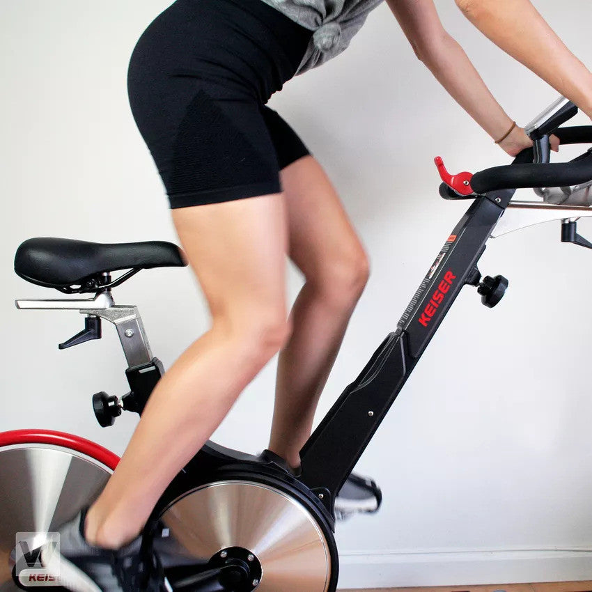 Keiser M3i Indoor Cycle with Bluetooth, Media Tray, Stretch Pads, Floor Mat, M Connect Display