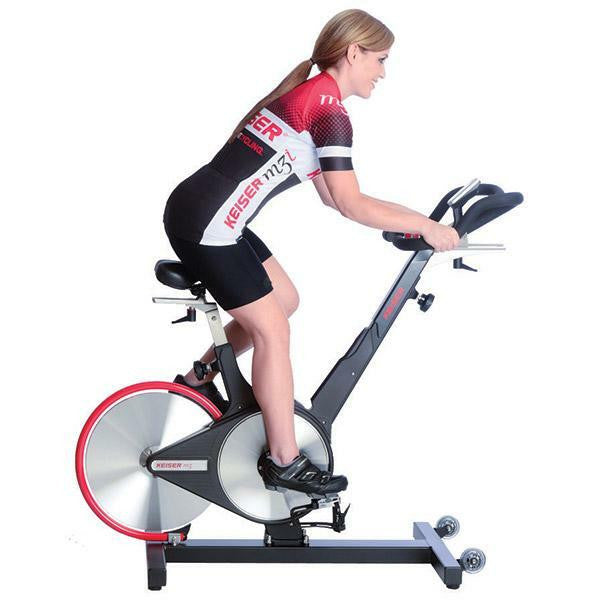 Keiser M3i Indoor Cycle with Bluetooth, Media Tray, Stretch Pads, Floor Mat, M Connect Display