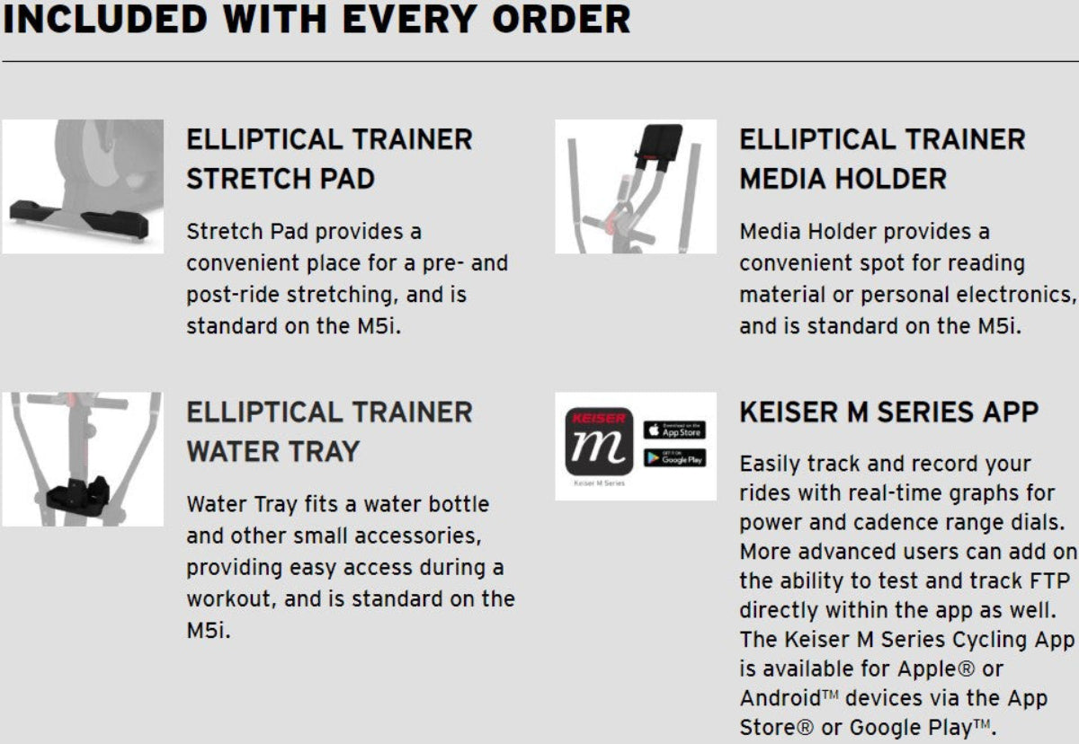Keiser M5i Strider with Bluetooth Wireless Computer Elliptical Trainer