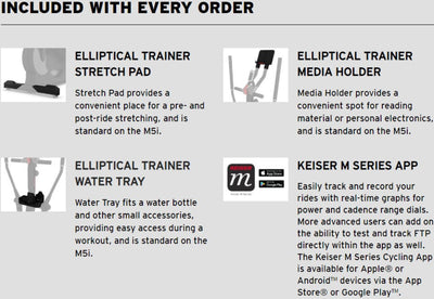 Keiser M5i Strider with Bluetooth Wireless Computer Elliptical Trainer