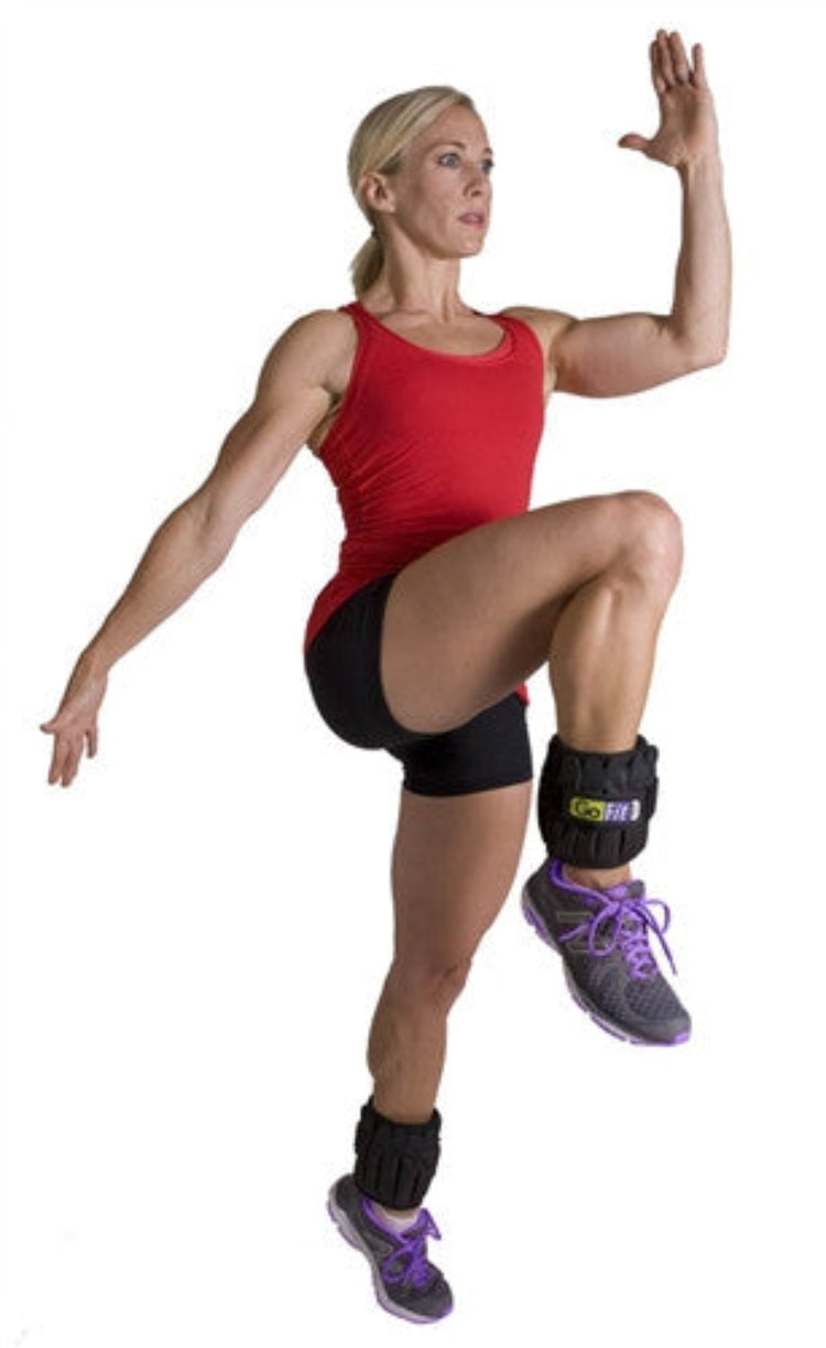 GoFit Padded Pro Adjustable Ankle Weights set- 2.5lbs each/5lb pair