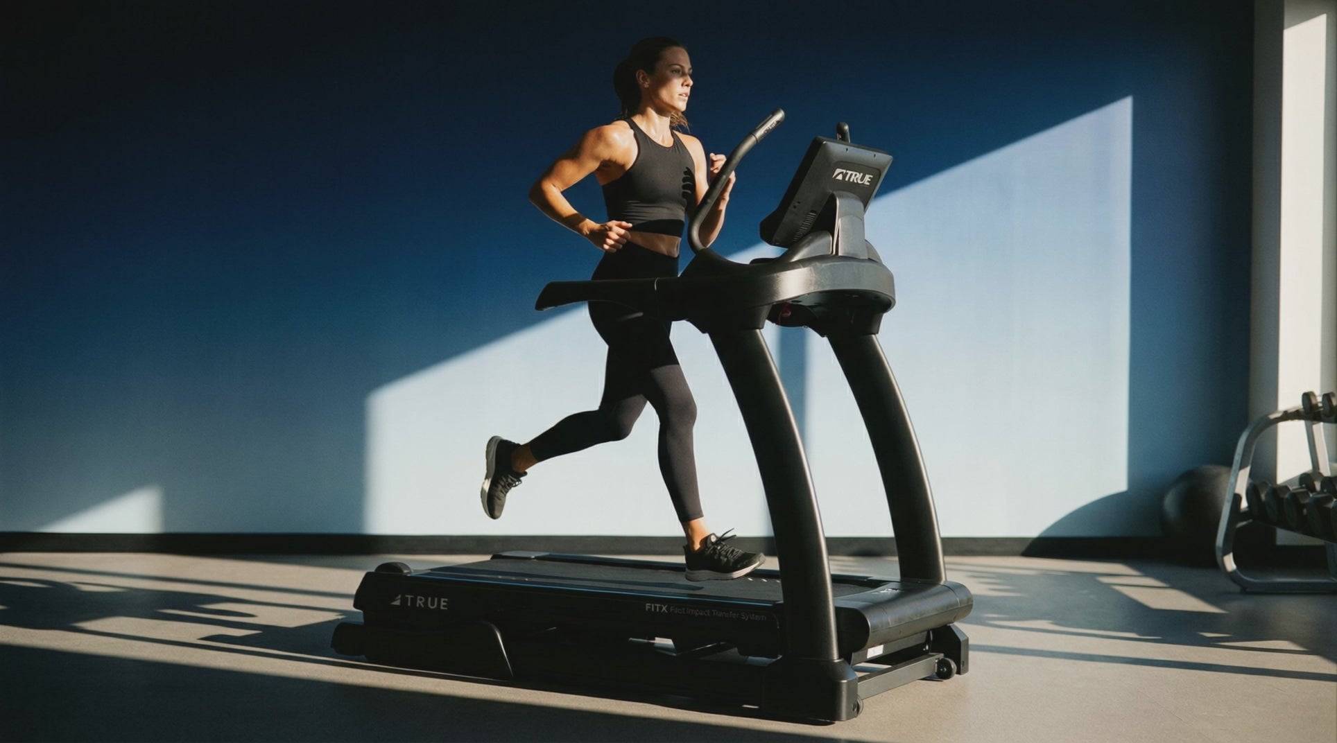 Load video: Woman running on a treadmill