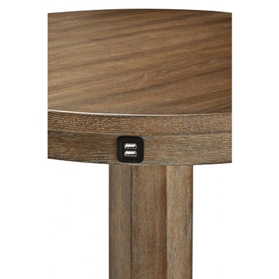 Brunswick Traditional Pub Table with USB Port - RUSTIC BROWN