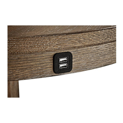Brunswick Traditional Pub Table with USB Port - RUSTIC BROWN